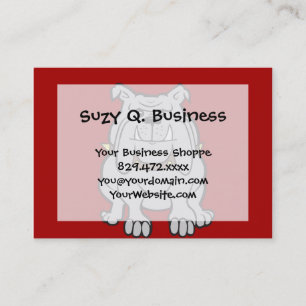 Bulldogs Mascot on Red Dog Lover Gifts Business Card