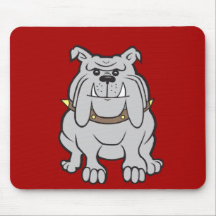 Bulldogs Mascot on Red Dog Lover Gifts Mouse Pad