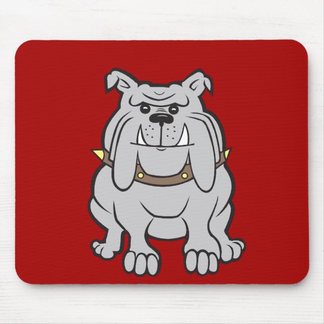 Bulldogs Mascot on Red Dog Lover Gifts Mouse Pad (Front)