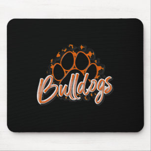 Bulldogs Orange Black Cheetah School Sports Fan Te Mouse Pad