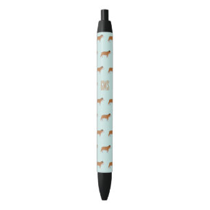 Bulldogs Pattern Monogram Black Ink Pen