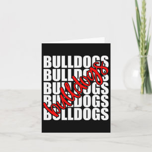 Bulldogs Red School Sports Fan Team Spirit Card