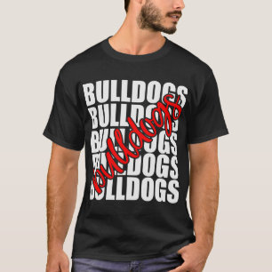 Bulldogs Red School Sports Fan Team Spirit  T-Shirt