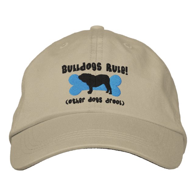 Bulldogs Rule Embroidered Hat (English Bulldog) (Front)