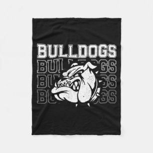 Bulldogs school spirit mascot vintage sports fan fleece blanket