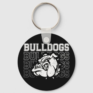 Bulldogs school spirit mascot vintage sports fan key ring