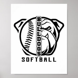 Bulldogs Sell Softll High School Team Mascot Mom Poster