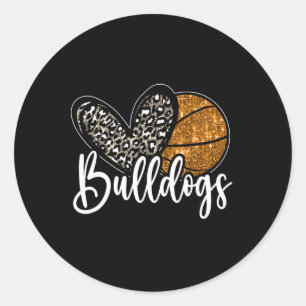 Bulldogs Sketll School Spirit Bulldogs Mascot Classic Round Sticker