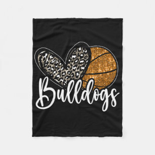 Bulldogs Sketll School Spirit Bulldogs Mascot Fleece Blanket