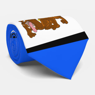Bulldogs Sports Blue Red White Necktie