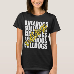 Bulldogs Yellow School Sports Fan Team Spirit T-Shirt
