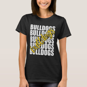 Bulldogs Yellow School Sports Fan Team Spirit T-Shirt