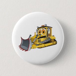 Bulldozer Cartoon 6 Cm Round Badge