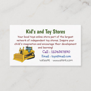 Bulldozer cartoon illustration business card
