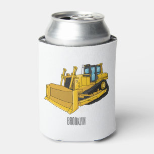 Bulldozer cartoon illustration can cooler