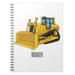 Bulldozer cartoon illustration notebook