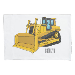 Bulldozer cartoon illustration  pillowcase