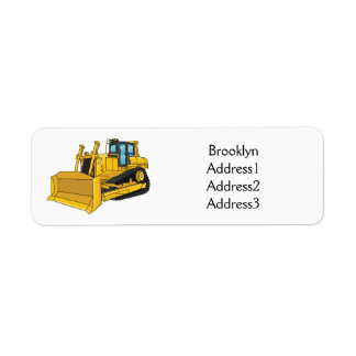 Bulldozer cartoon illustration return address label