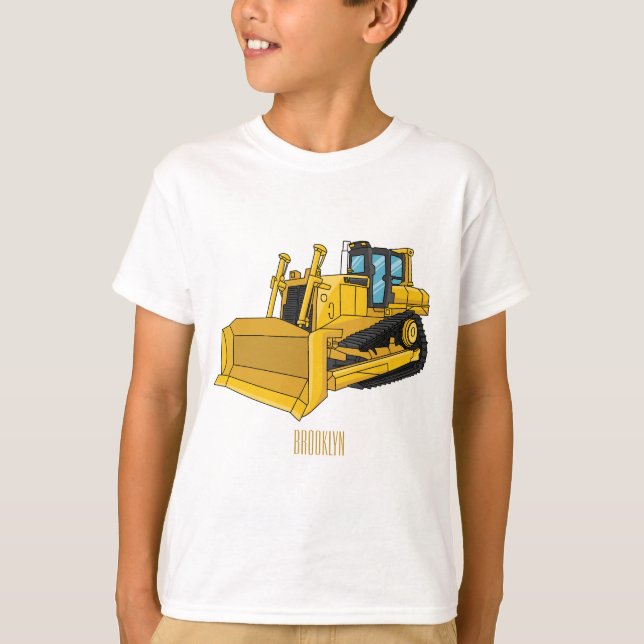 Bulldozer cartoon illustration T-Shirt (Front)