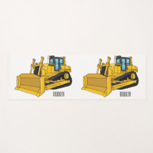 Bulldozer cartoon illustration yoga mat