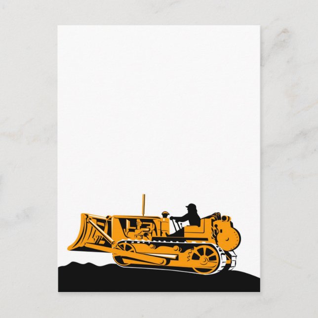 bulldozer construction equipment machinery postcard (Front)