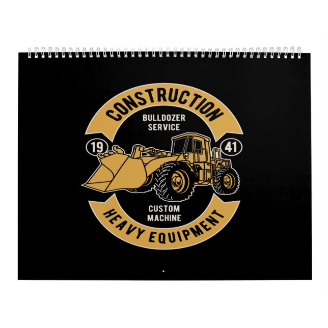 Bulldozer construction heavy equipment calendar (Cover)