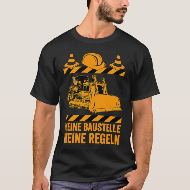 Bulldozer construction site house construction con T-Shirt (Front)