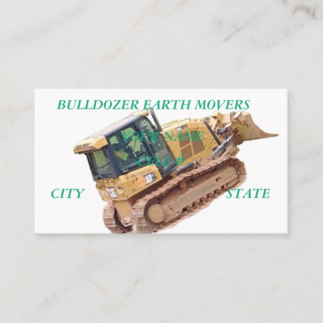 Bulldozer Earth Mover Business Card (Front)