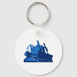 bulldozer front retro key ring