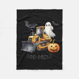 Bulldozer Halloween Boo Dozer Construction Truck B Fleece Blanket