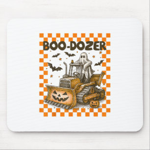 Bulldozer Halloween Boo Dozer Construction Truck B Mouse Pad