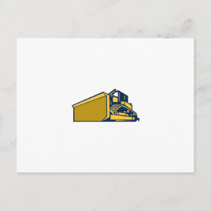 Bulldozer Low Angle Retro Postcard