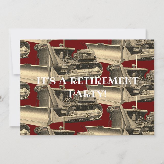 BULLDOZER OPERATING ENGINEER RETIREMENT INVITATION (Front)
