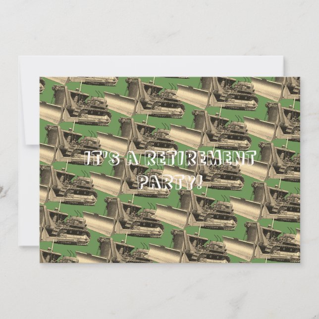 BULLDOZER OPERATING ENGINEER RETIREMENT INVITATION (Front)