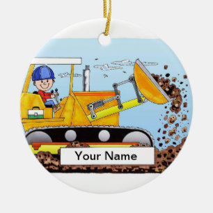 Bulldozer Operator - Male Ceramic Ornament