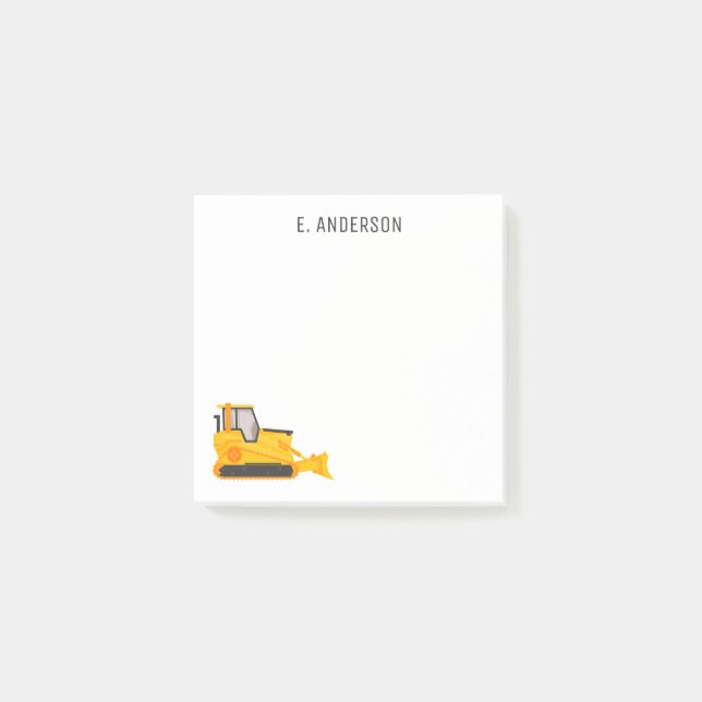 Bulldozer Personalised Post-it Notes (Front)
