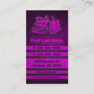 Bulldozer pink grunge custom business cards