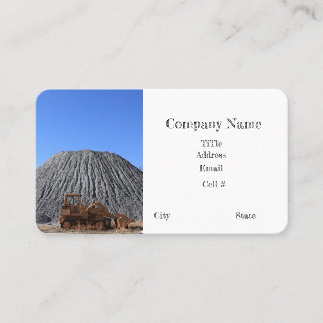 Bulldozer Rock Quarry Business Card (Front)