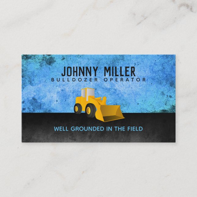 Bulldozer Slogans Business Cards (Front)