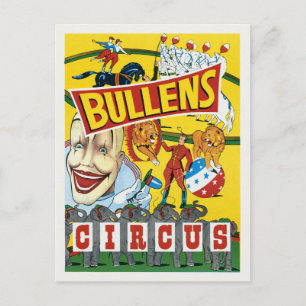 Bullens Circus Vintage Poster 1930s Postcard