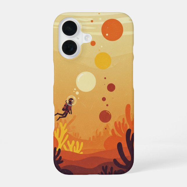 Bulles Sous-Marines Rétro iPhone 16 Case (Back)