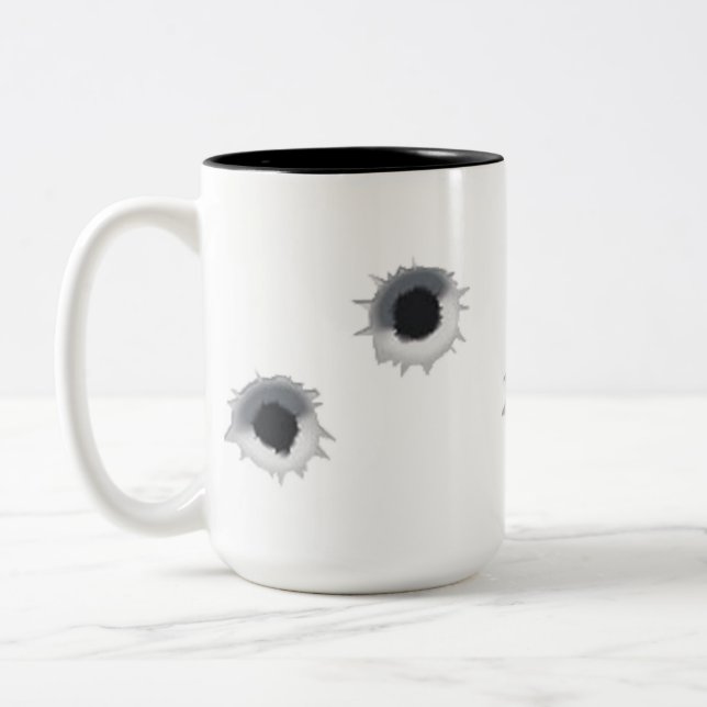 Bullet Hole Two-Tone Coffee Mug (Left)