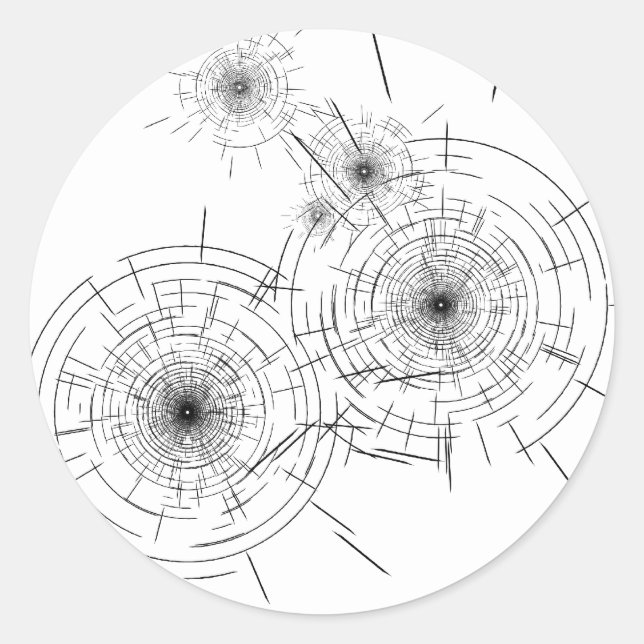 Bullet Holes Classic Round Sticker (Front)