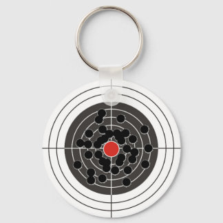 Bullet holes in target - but not the bulls-eye! key ring