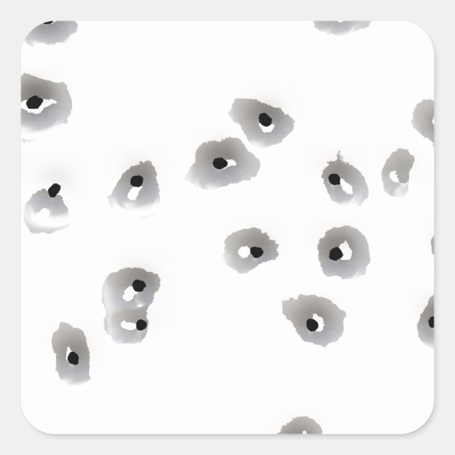 Bullet Holes Square Sticker (Front)