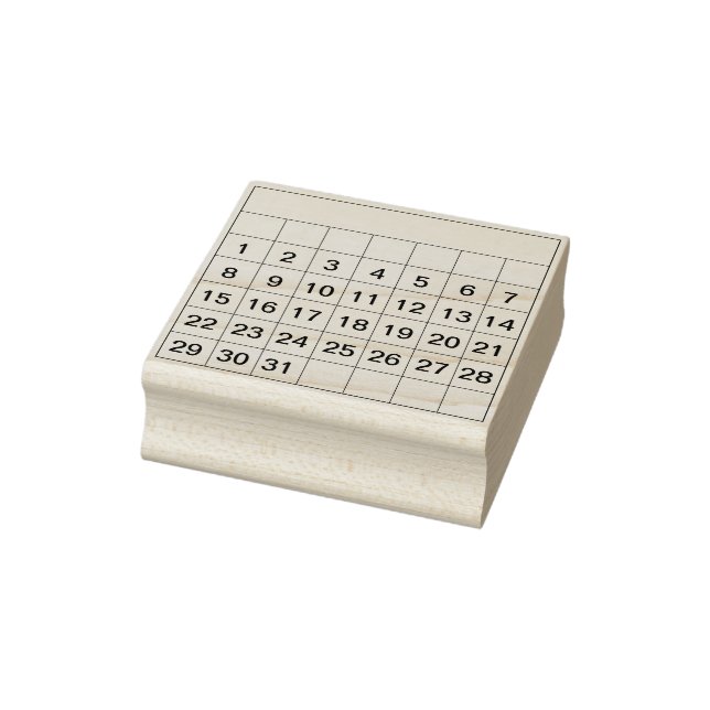 Bullet Journal Monthly 31Day Calendar Tracker Bujo Rubber Stamp (Stamp)