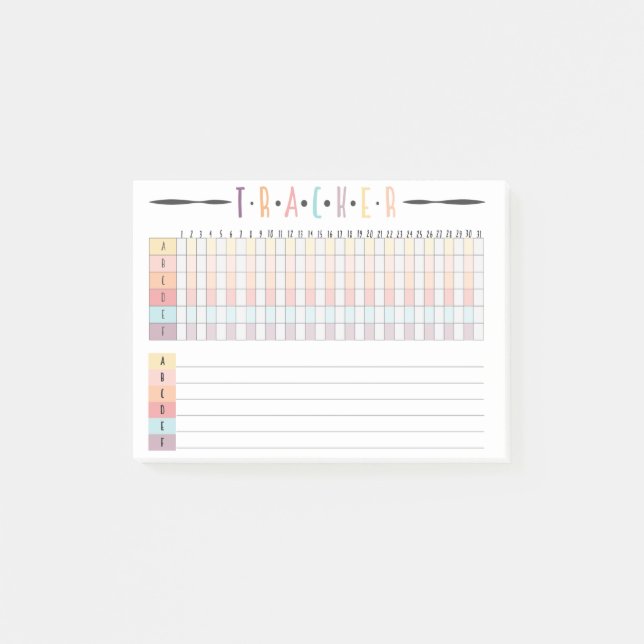 Bullet Journal Tracker Post-it Notes (Front)