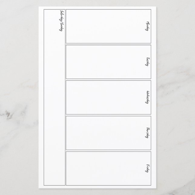 Bullet Journal Week At A Glance (Front)