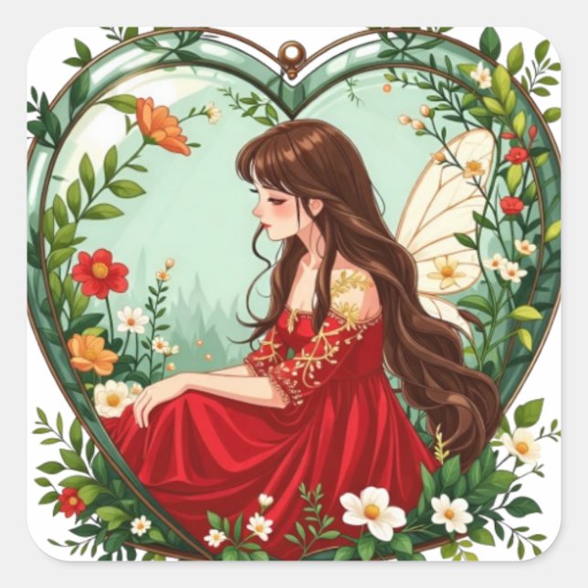 Bullet Journalling Series7 - Terrarium Girl 7 Square Sticker (Front)