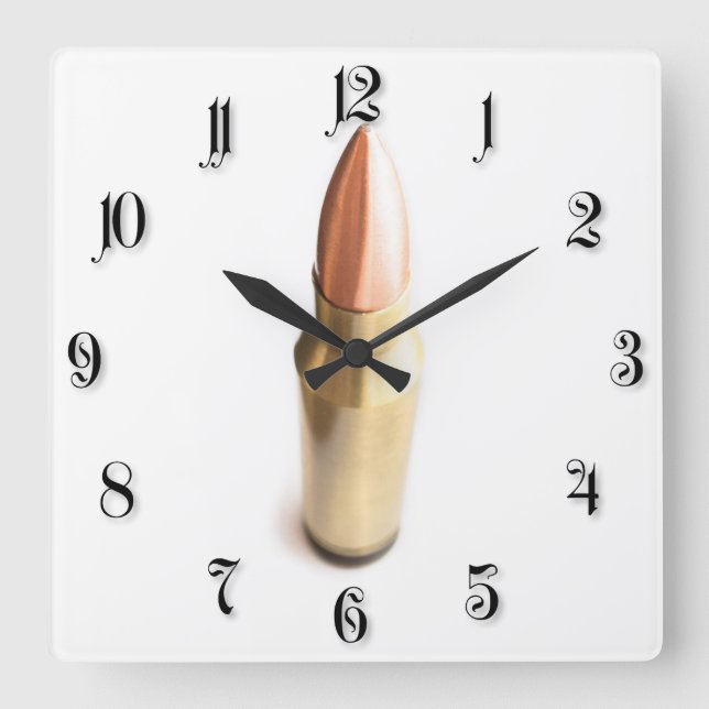 Bullet Square Wall Clock (Front)